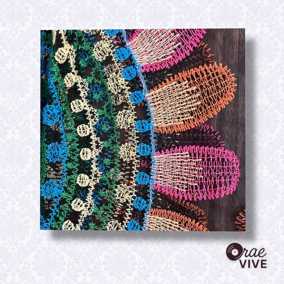 ASHA Women's L Boho Sheer Embroidered Tunic Cover-Up Top Festival Beachwear - Picture 5 of 5